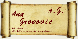 Ana Gromović vizit kartica